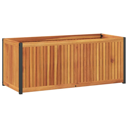 Odlingslåda 110x45x44 cm massivt akaciaträ och stål