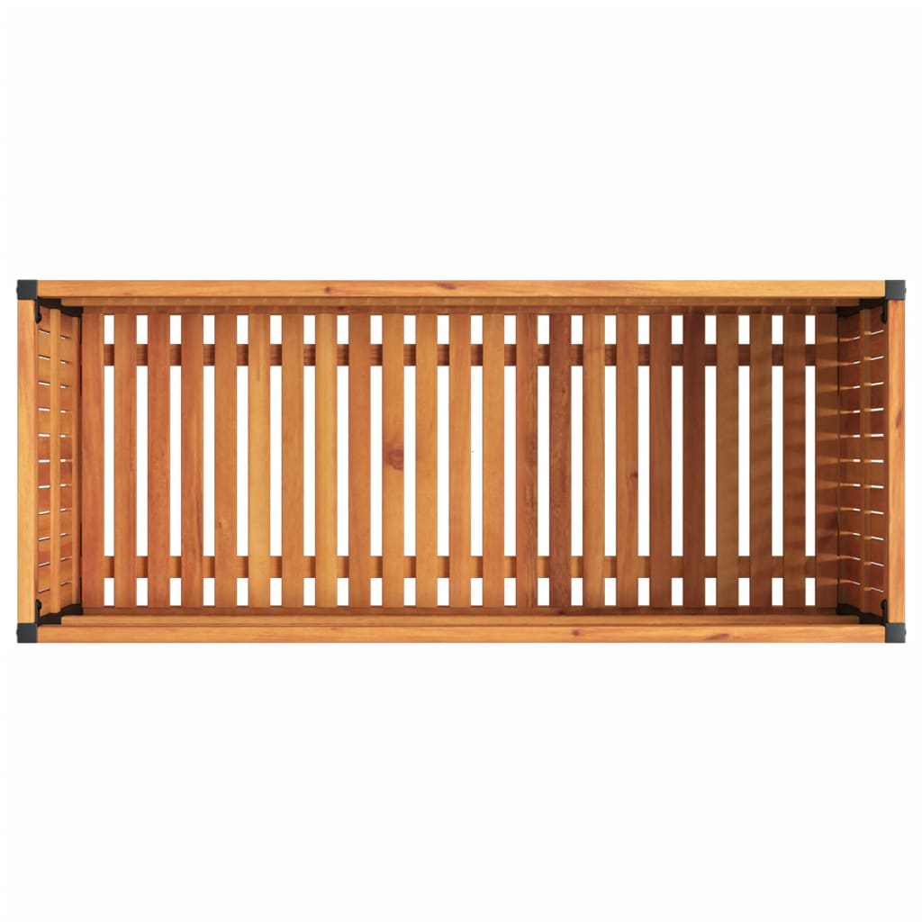 Odlingslåda 110x45x44 cm massivt akaciaträ och stål