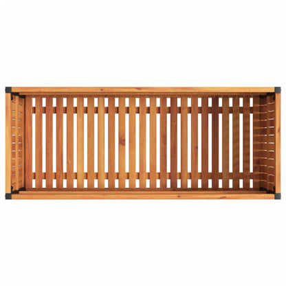 Odlingslåda 110x45x44 cm massivt akaciaträ och stål