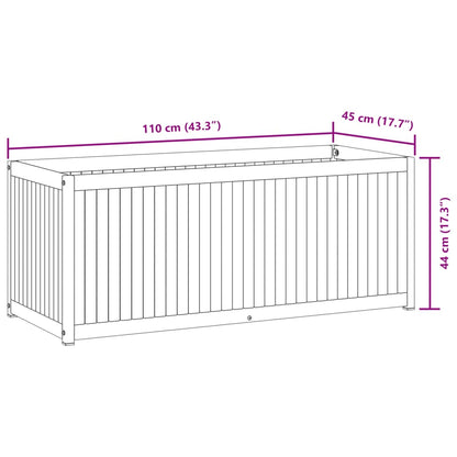 Odlingslåda 110x45x44 cm massivt akaciaträ och stål