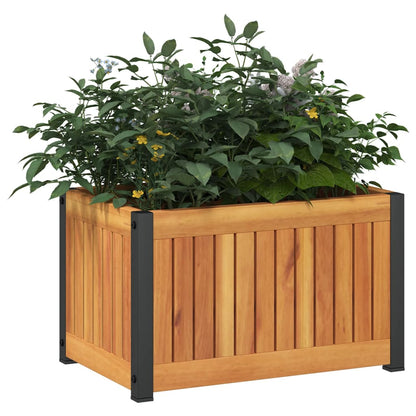 Odlingslåda 45x30x27,5 cm massivt akaciaträ och stål