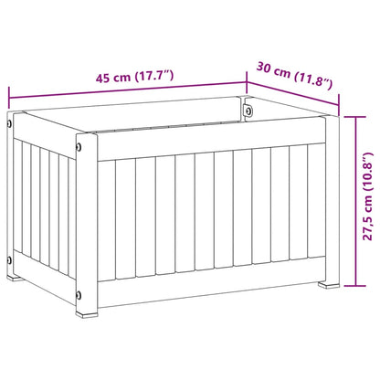 Odlingslåda 45x30x27,5 cm massivt akaciaträ och stål