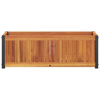 Odlingslåda 80x30x27,5 cm massivt akaciaträ och stål