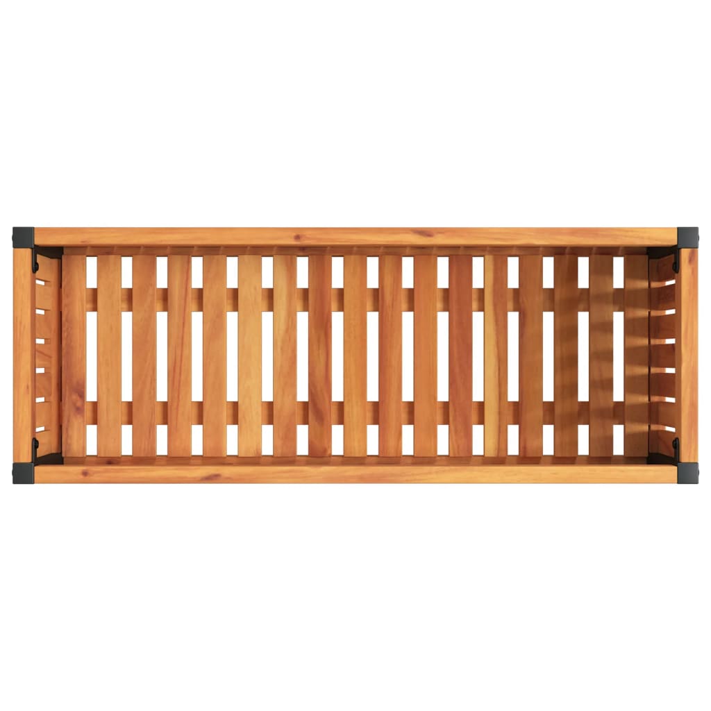 Odlingslåda 80x30x27,5 cm massivt akaciaträ och stål