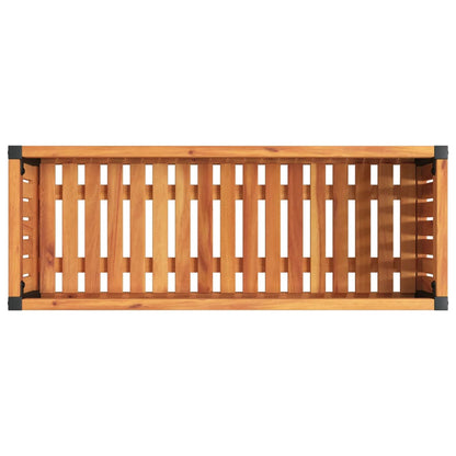 Odlingslåda 80x30x27,5 cm massivt akaciaträ och stål