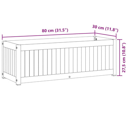 Odlingslåda 80x30x27,5 cm massivt akaciaträ och stål