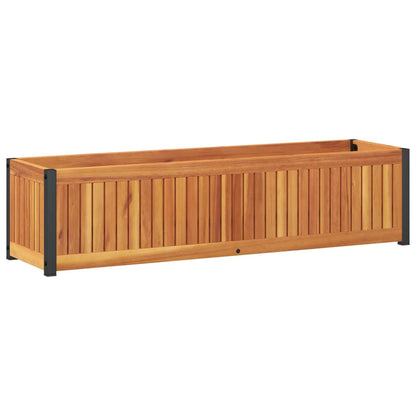 Odlingslåda 110x30x27,5 cm massivt akaciaträ och stål
