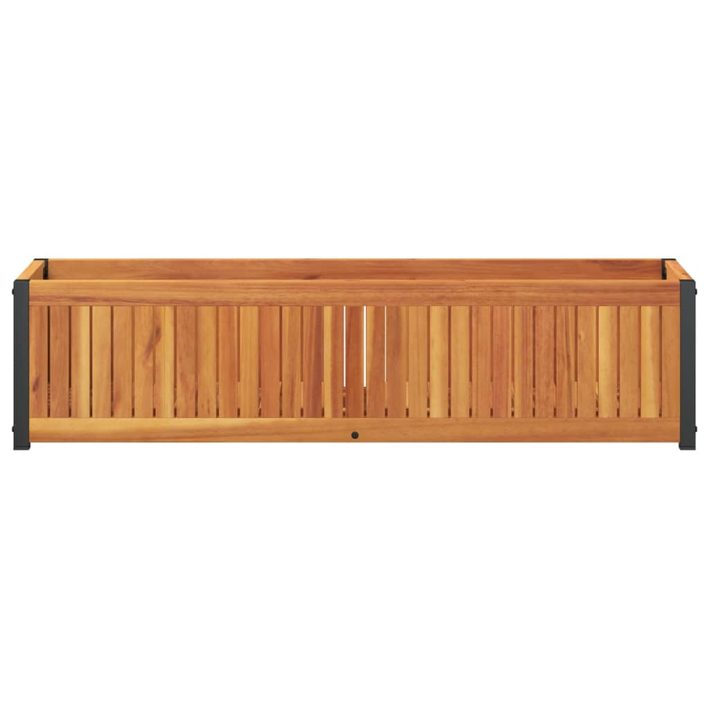 Odlingslåda 110x30x27,5 cm massivt akaciaträ och stål