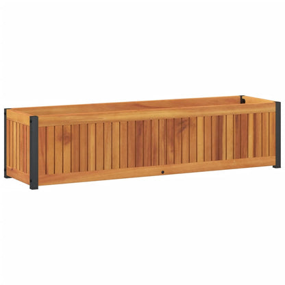 Odlingslåda 110x30x27,5 cm massivt akaciaträ och stål