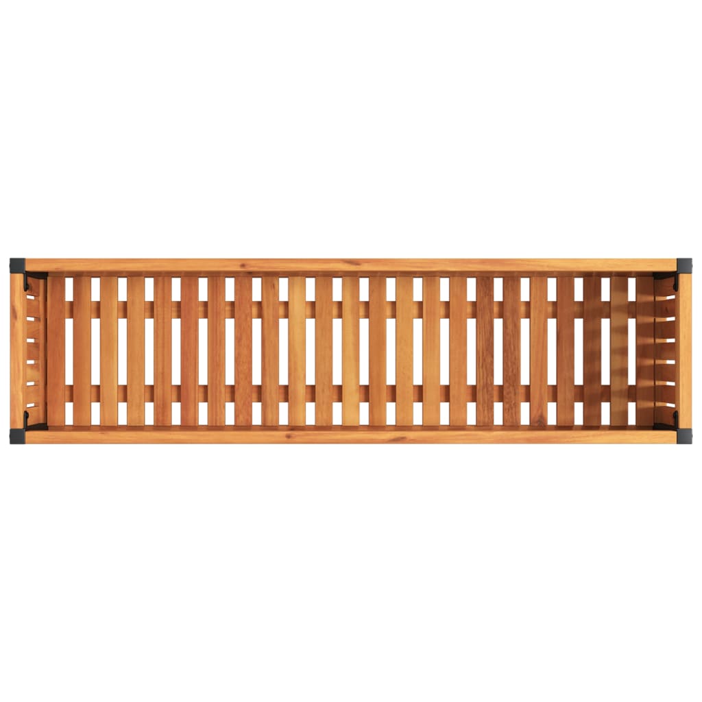 Odlingslåda 110x30x27,5 cm massivt akaciaträ och stål