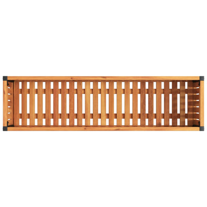 Odlingslåda 110x30x27,5 cm massivt akaciaträ och stål