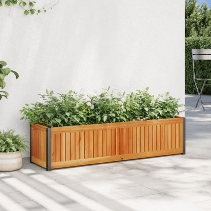 Odlingslåda 110x30x27,5 cm massivt akaciaträ och stål
