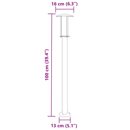 Utomhusgolvlampor 3 st silver 100 cm rostfritt stål