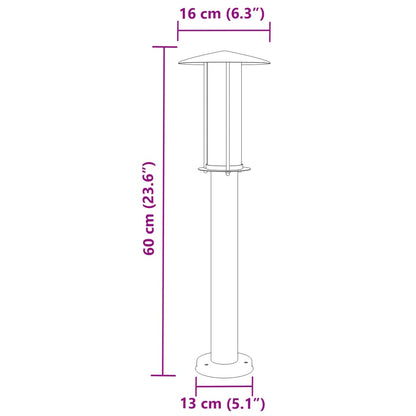 Utomhusgolvlampor 3 st svart 60 cm rostfritt stål