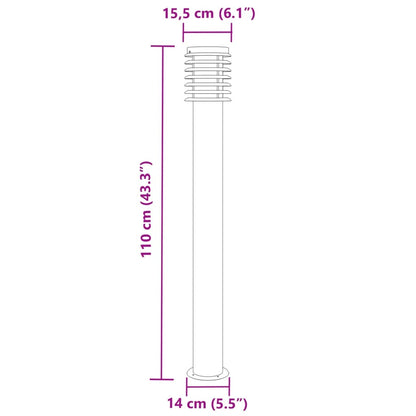 Utomhusgolvlampor 3 st silver 110 cm rostfritt stål