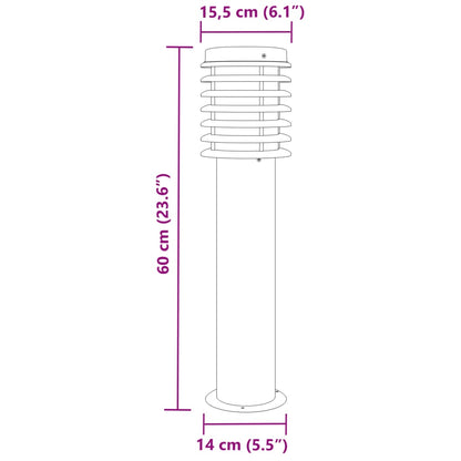 Utomhusgolvlampor 3 st svart 60 cm rostfritt stål