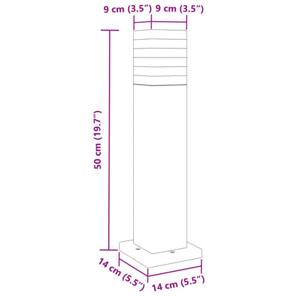 Utomhusgolvlampor 3st svart 50 cm aluminium