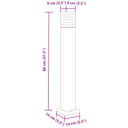 Utomhusgolvlampor 3st svart 80 cm aluminium