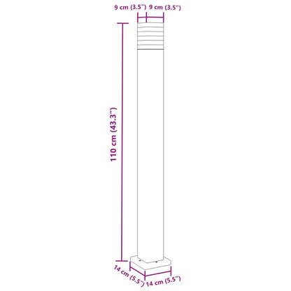 Utomhusgolvlampor 3st svart 110 cm aluminium