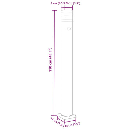 Utomhusgolvlampor med sensorer 3st svart 110 cm aluminium