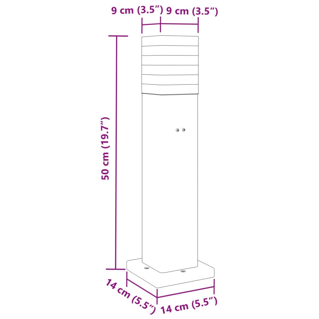 Utomhusgolvlampor med eluttag 3st svart 50 cm aluminium