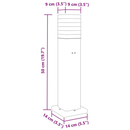 Utomhusgolvlampor med eluttag 3st svart 50 cm aluminium