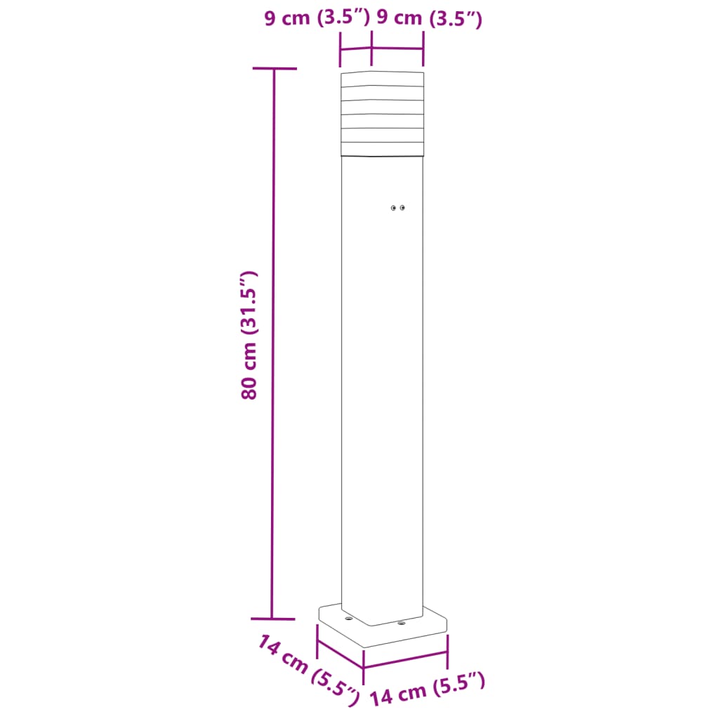 Utomhusgolvlampa med eluttag svart 80 cm aluminium