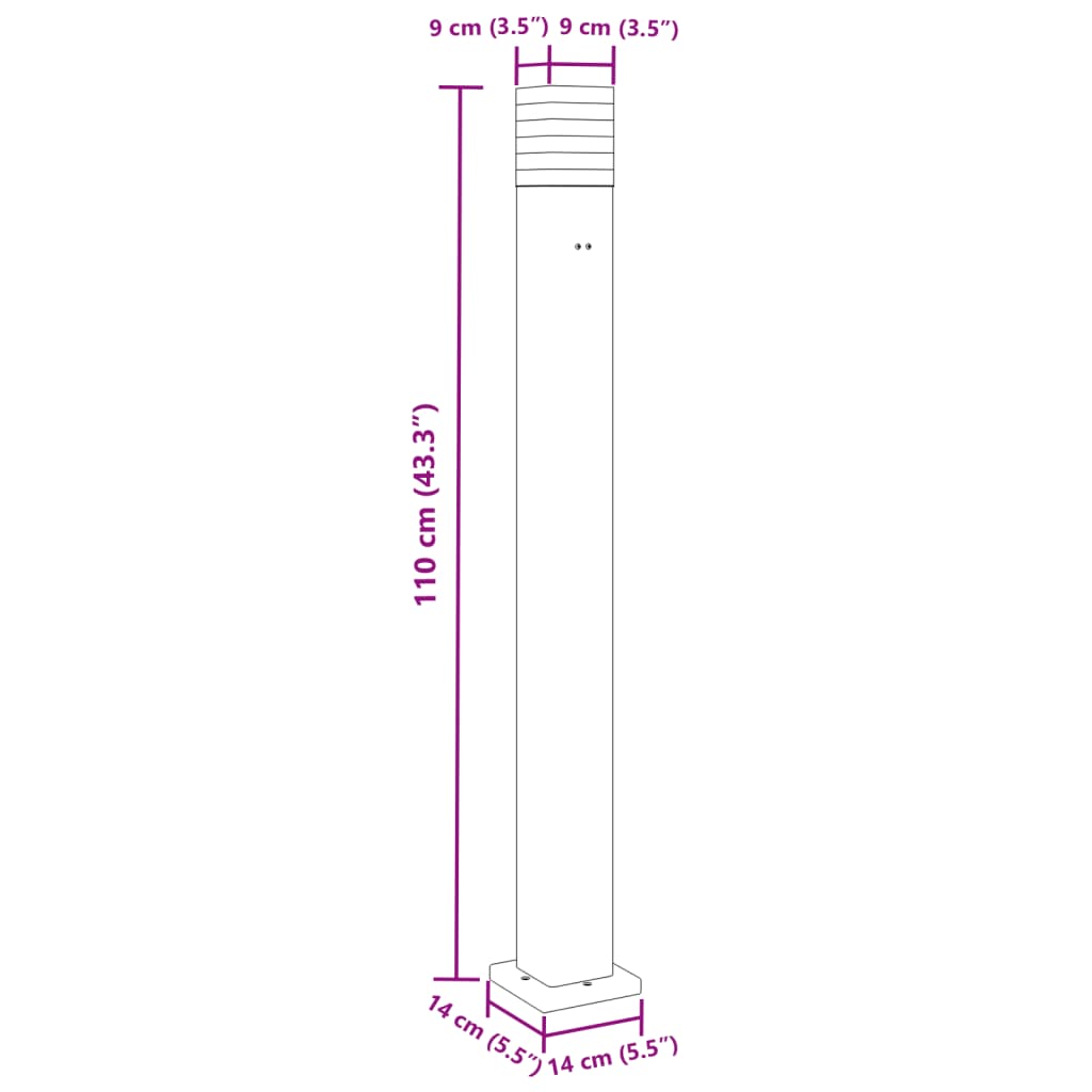 Utomhusgolvlampa med eluttag svart 110 cm aluminium