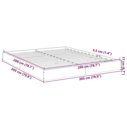 Sängram vit 200x200 cm konstruerat trä