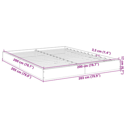 Sängram utan madrass Sonoma ek 200x200 cm konstruerat trä