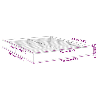 Sängram utan madrass vit 160x200cm konstruerat trä