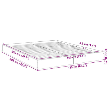 Sängram utan madrass sonoma-ek 150x200 cm konstruerad trä