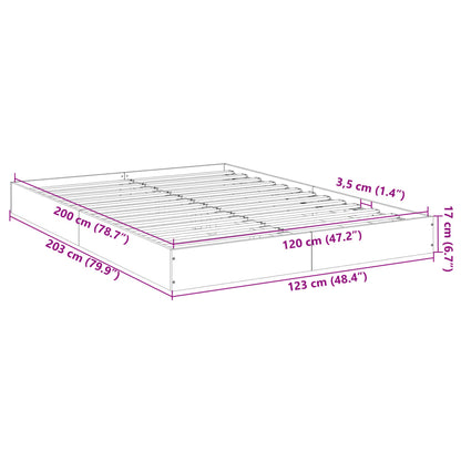 Sängram utan madrass sonoma-ek 120x200 cm konstruerad trä