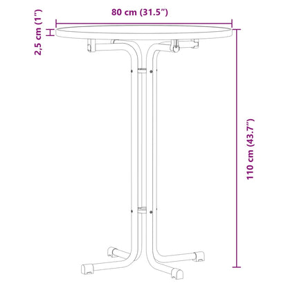 Matbord vit Ø80x110 cm konstruerat trä och stål