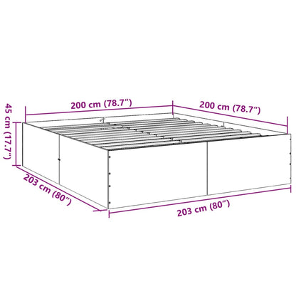 Sängram sonoma-ek 200x200 cm konstruerat trä