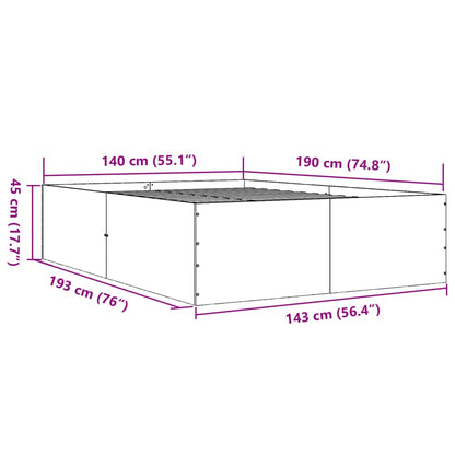 Sängram vit 140x190 cm konstruerat trä