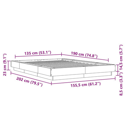 Sängram sonoma-ek 135x190 cm konstruerat trä