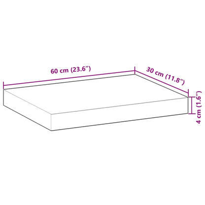 Svävande hylla 60x30x4 cm obehandlat massivt akaciaträ