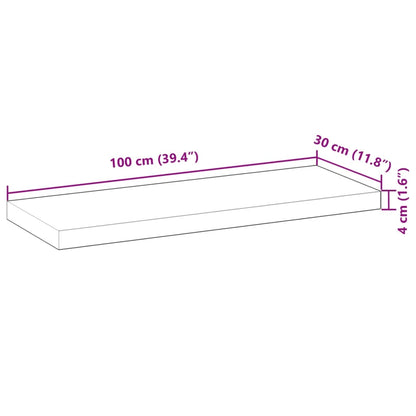 Svävande hylla 100x30x4 cm behandlat massivt akaciaträ