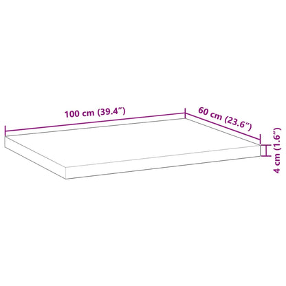 Bordsskiva obehandlad 100x60x4 cm massivt akaciaträ