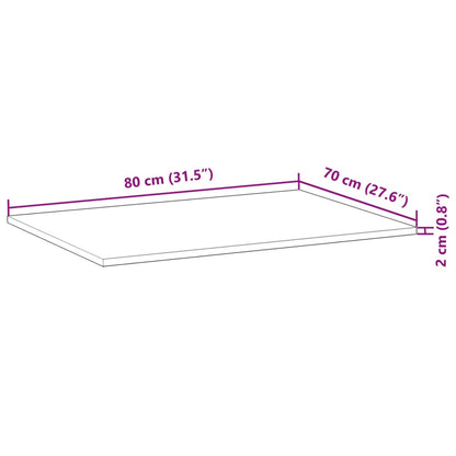 Bordsskiva behandlad 80x70x2 cm massivt akaciaträ