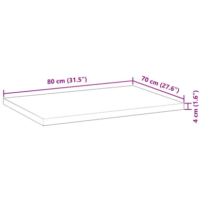 Bordsskiva behandlad 80x70x4 cm massivt akaciaträ