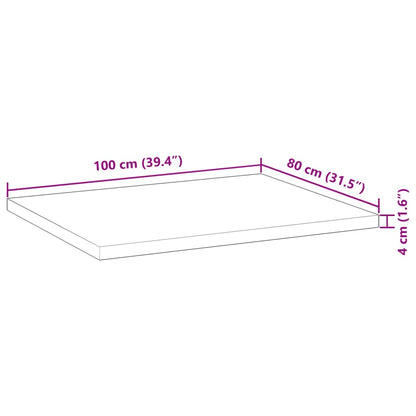 Bordsskiva behandlad 100x80x4 cm massivt akaciaträ