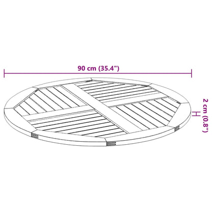 Bordsskiva Ø90x2,2 cm rund massivt akaciaträ