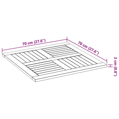 Bordsskiva 70x70x2 cm fyrkantig massivt akacia