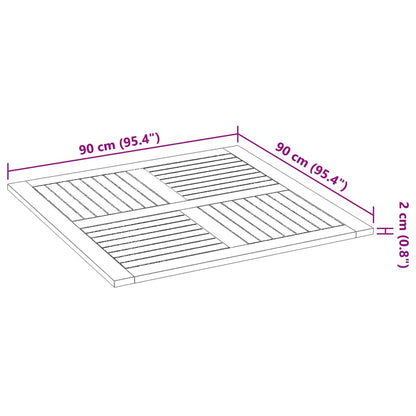 Bordsskiva 90x90x2,2 cm fyrkantig massivt akacia