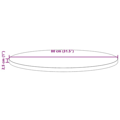 Bordsskiva rund vaxad brun Ø80x2,5 cm massiv furu