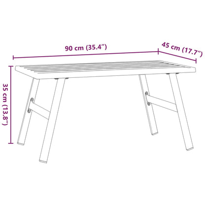 Soffbord för trädgård svart 90x45x35 cm pulverlackerat stål