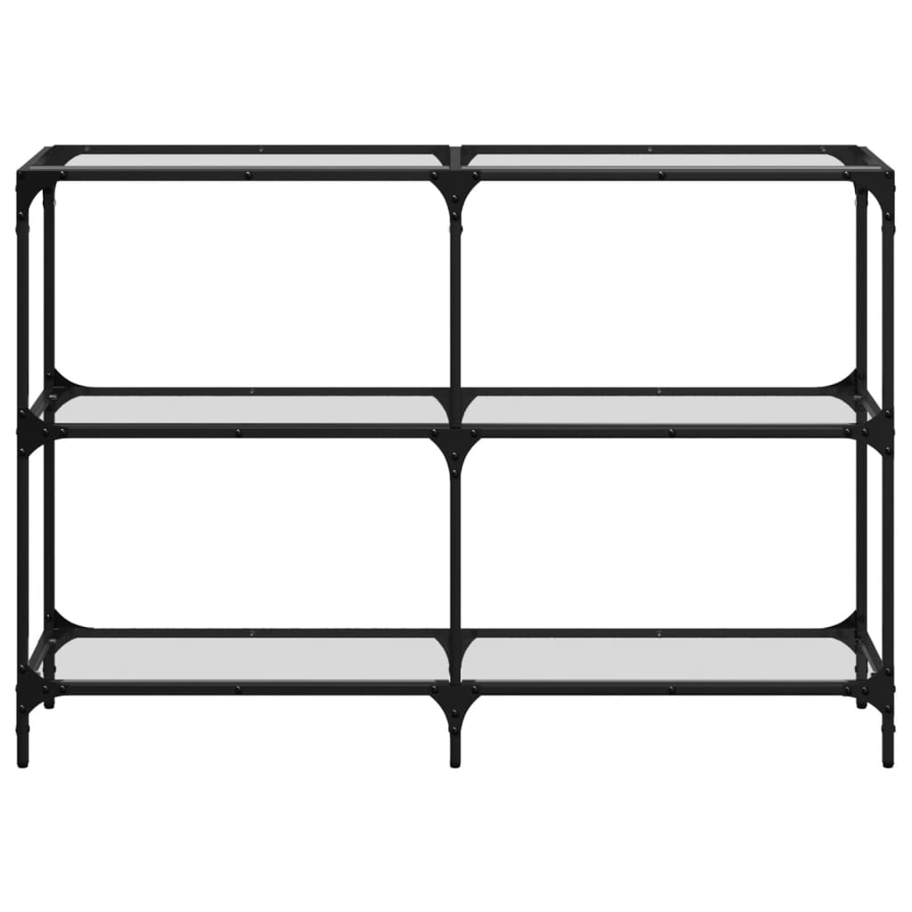 Konsolbord med transparent glasskiva 118,5x30x81 cm stål