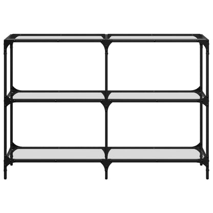 Konsolbord med transparent glasskiva 118,5x30x81 cm stål